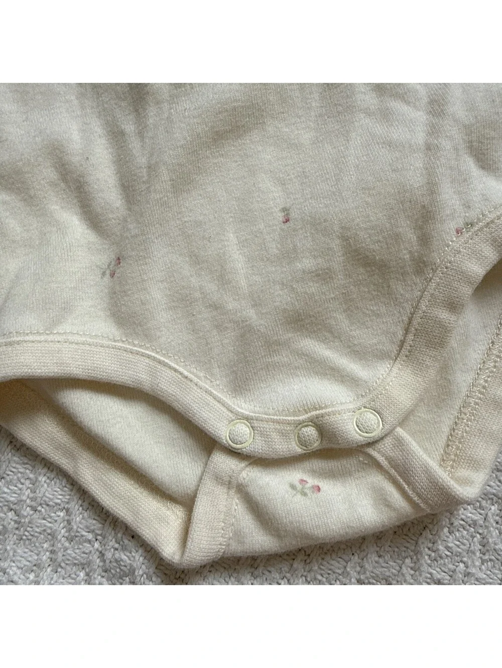 Vintage Gymboree Baby Girl Floral Embroidered Collared Long Sleeve Bodysuit 0-3m